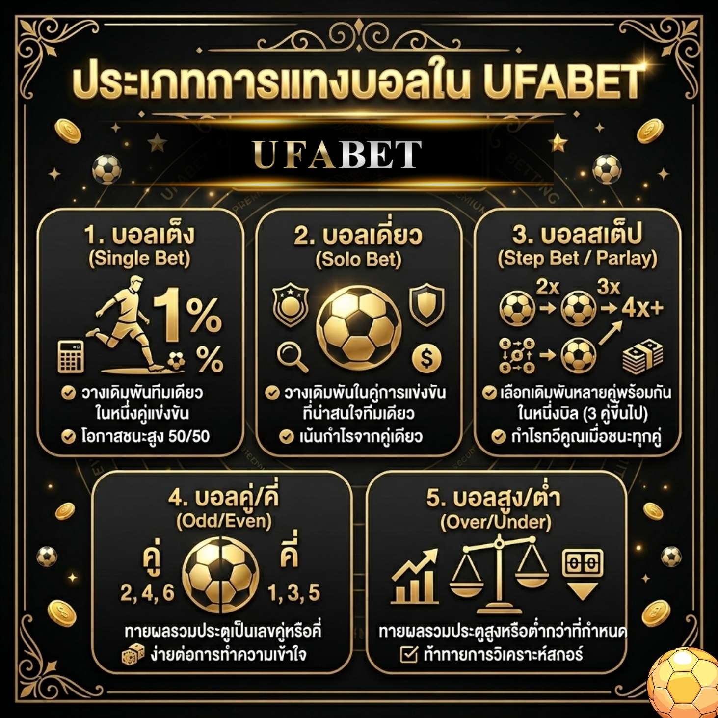 ประเภทการแทงบอลใน UFABET