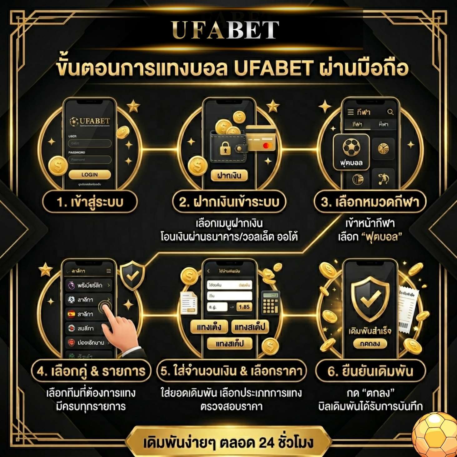 ขั้นตอนแทงบอลมือถือผ่าน UFABET